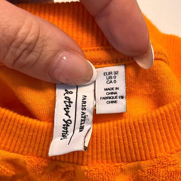 & Other Stories Orange Terry Leaf Print T Shirt Dress Size 0 NWOT - Picture 8 of 12